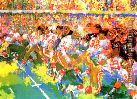 Silverdome Superbowl painting - Leroy Neiman Silverdome Superbowl art painting